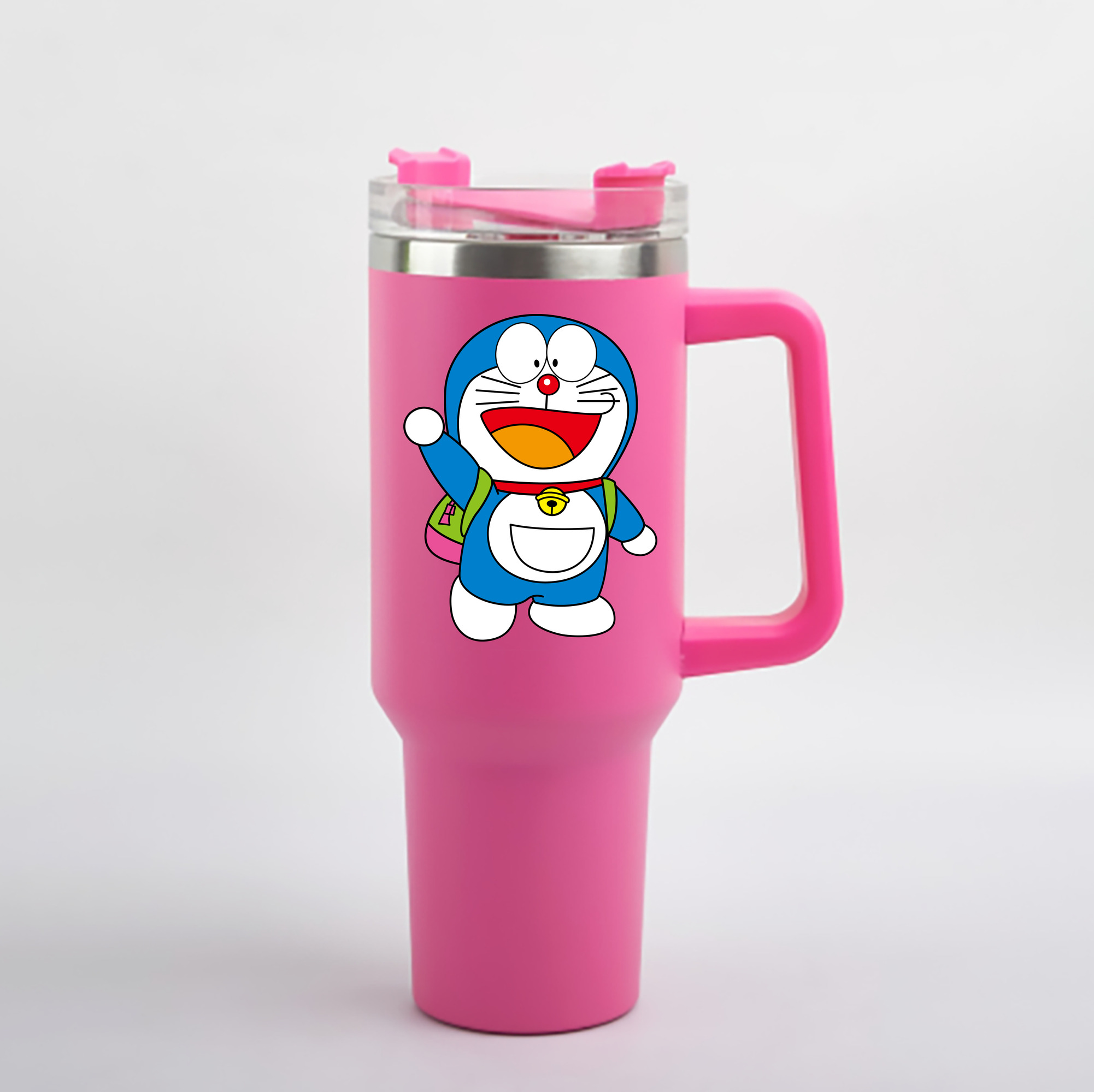 （画像用） ドラえもん Doraemon 1200mL車用タンブラー - クリスタルステッカー（プラスチックストロー付き）